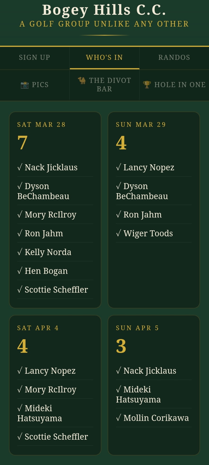 Sheet-Tee Who's In page